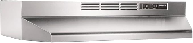 Broan-NuTone 413004 Non-Ducted Ductless Range Hood with Lights Exhaust Fan for Under Cabinet, 30-Inch, Stainless Steel