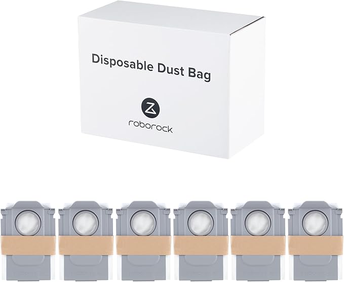roborock 6 Packs Disposable Dust Bags for QV35A, Saros10series, Saros20, QrevoCurv2Flow, QrevoCurv, QrevoEdgeS5A, QrevoSlim, S8MaxVUltra, S8MaxUltra, QrevoMaxV,QrevoEdge, QRevo series Robot Vacuum