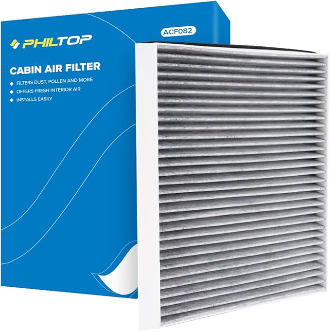 PHILTOP Cabin Air Filter w/Activated Carbon, Compatible with CF10735 Kia Telluride 2020-2025, Hyundai Santa Fe 2019-2020, Genesis 2009-2016, Genesis GV70 2022-2026, Filter Up Dust Pollen Odor