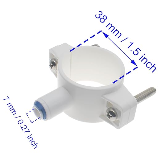 Drain Saddle Valve Clamp 1/4" Quick Connection Water Filters Valve Clamp Connect Fitting for Under Sink Reverse Osmosis RO System Waste Water Line (White)