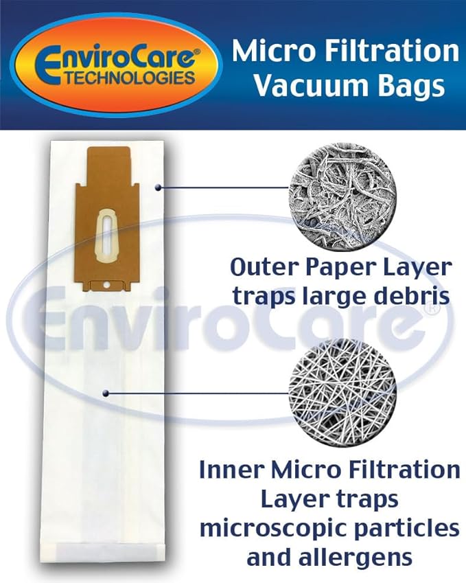 EnviroCare Replacement Micro Filtration Vacuum Cleaner Bags made to fit Oreck Type CC, XL. Fits All XL7, XL21, 2000's, 3000's, 4000's, 8000's, 9000's Series Upright Vacuum Cleaners 8 pack