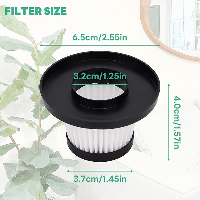 Vacuum Filters Replacement: for Vacuum Cleaner as Seen on TV, Washable Hepa Filter for Compact Cordless Vacuum, High Efficiency Filters for Vac (3 Pack)