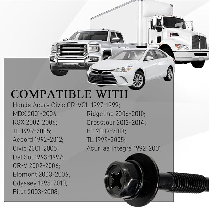 4PCS Engine Air Filter Box Cover Screw Bolts, Air Filter Housing Screws, Engine Box Tightening Bolts Replacement for Accord Civic CR-V Odyssey, Replace OEM# 90091-RAA-A00, 90091-P36-000