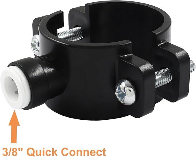 Drain Saddle Valve, 3/8" Plastic Quick Connect Water Filters Valve Clamp Hose Pipe Adapter for Under Sink Reverse Osmosis System