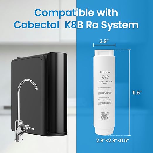 RO2 Reverse Osmosis Water Filter Replacement for K8B Reverse Osmosis System,24-Months Lifetime,Designed for Cobectal Under Sink Ro Water Filtration System Specifically