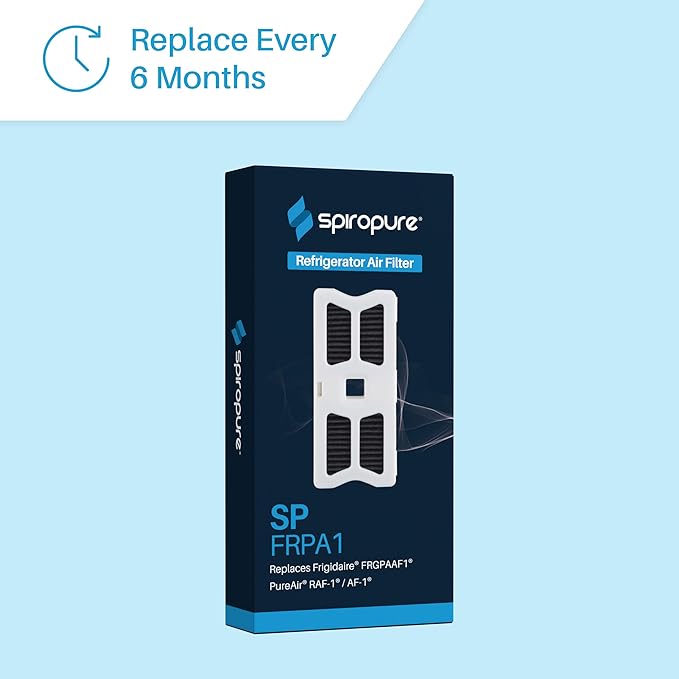 SpiroPure SP-FRPA1 Refrigerator Pure Air Filter Compatible Replacement for Frigidaire FRGPAAF1 PureAir AF-1 RAF-1 Air Filter (1 Pack)