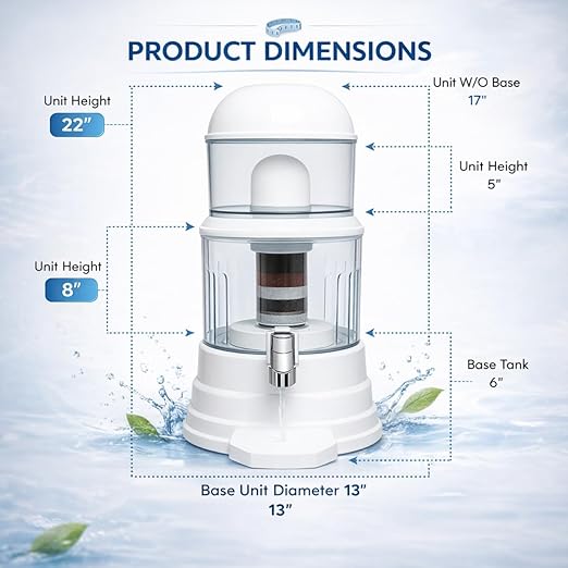 Nispira Super Mineral Water Purifier Tower System Filter 12L 3-Gallon Household Economical Drinking Pot Water Dispenser