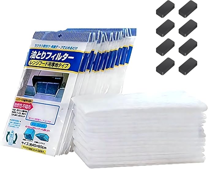 Thickened Kitchen Range Hood Oil Absorbing Paper Range Hood Oil Resistant Sticker High Temperature Filter Membrane Universal Film Mesh Cover, 12 Sheets