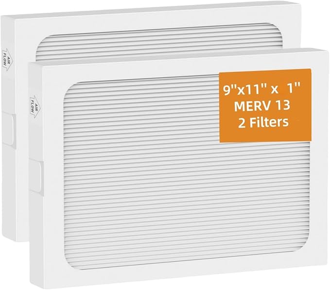 9 x 11 x 1 MERV 13 Replacement Dehumidifier Filter Compatible with Santa Fe Compact70, Ultra70, Element, Compact2, UA 65H dehumidifier Models, 2Pack