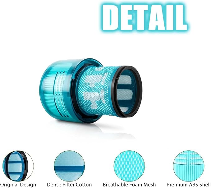 2 Pack Filter Replacement for Dyson V11 Torque Drive,V11 Animal,V15 Detect,V15 Detect +,SV14 Cordless Stick Vacuum Cleaner,Compare to Part No. 970013-02(Blue-green)