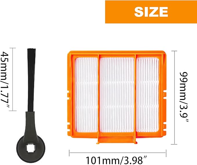 Vacuum Cleaner Replacement Parts Accessories Kit Compatible with Shark AI AV2501S AV2501AE RV2502AE RV2520AOUS AV2510AOUS (4 HEPA Filters, 8 Side Brushes, 1 Cleaning Brush)
