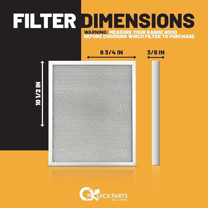 VNF 503 Range Hood Filter 10.5 x 8.75 Filter with 3 layers- Aluminum Range Hood Grease Compatible With Broan - 8 3/4" x 10 1/2" x 5/16" (2 Pack)