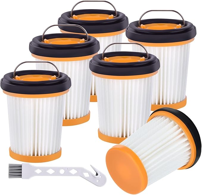 6 Pack WV201 Filter Replacement for Shark Wandvac ION W1 S87 Cordless Handheld Vacuum, Compatible with WV200, WV201, WV205, WV220, WV201BK, Compare to Part # XHFWV200
