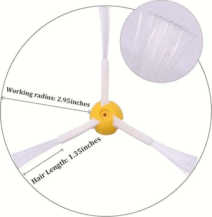 Replacement Parts for iRobot Roomba 600 Series 690 980 670 660 651 650 630 614 595 585 564 552 Vacuum Cleaner, 6 Replenishment Kit, 6 Side Brushes, 2 Set Bristle and Beater, 2 Wheel Tires