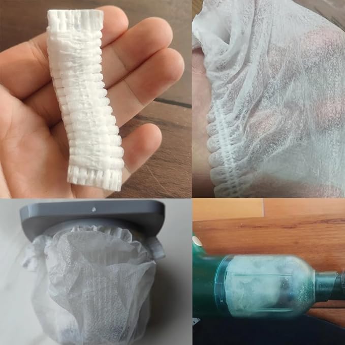 100 Pack Hand Vacuum Filter Cover Disposable Non-Woven Fabric Pre-Filter Caps Fiter Saver Socks for Dustbuster Handheld Vacuum Cordless Car Vacuum Cleaner Portable Rechargeable Mini Vacuum