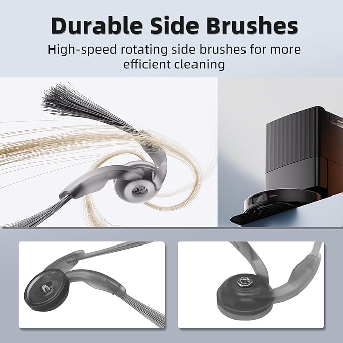 Qrevo S5V Accessories Replacement Parts for Roborock Qrevo Curv/Curv S5X/Qrevo Edge/Edge S5A Robot Vacuum, 2 Pairs Main Brush, 4 Mop Pads, 6 Side Brushes, 4 HEPA Filters,6 Dust Bag, 1 Cleaning Tool