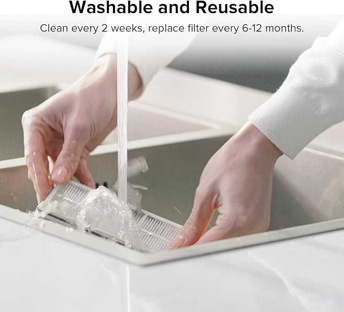 Roborock Washable Filter for Roborock S8 Pro Ultra / S8+ / S8 / S7 Max Ultra / S7 / S7+ / S7 MaxV / S7 MaxV Plus / S7MaxV Ultra Robot Vacuum Cleaners (2Pcs White)