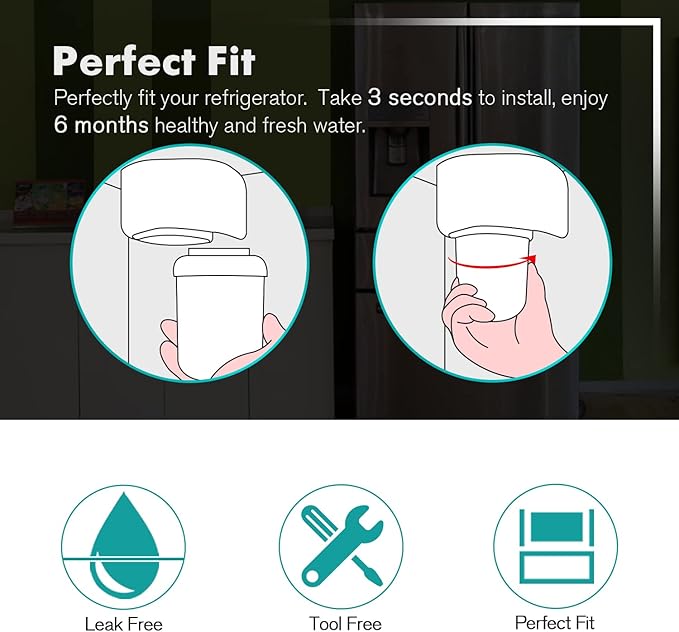 ICEPURE RWF0600AH Refrigerator water filter Replacement for GE MWF, MWFP, MWFA, MWFAP, MWFINT, GWF, GWF01, GWF06, GWFA, HWF, HWFA, FMG-1 Refrigerator Water Filter 1PACK（Package may vary)