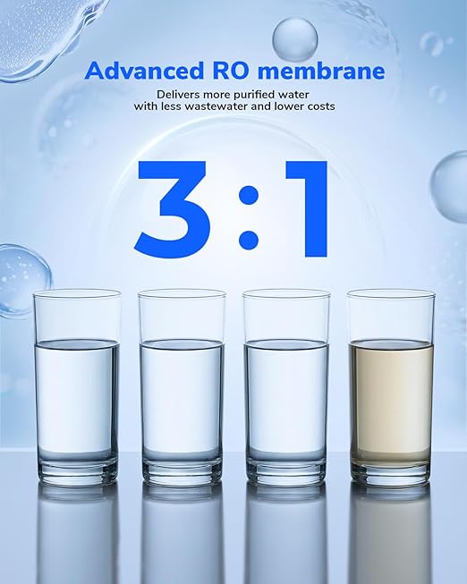 Ecoviva RO800G Tankless 9-Stage Commercial Reverse Osmosis Water Filtration System, NSF/ANSI 58, 800GPD German Design 3:1 Pure to Drain,10 Years Fully Sealed Solid & Reliable, Alkaline PH+