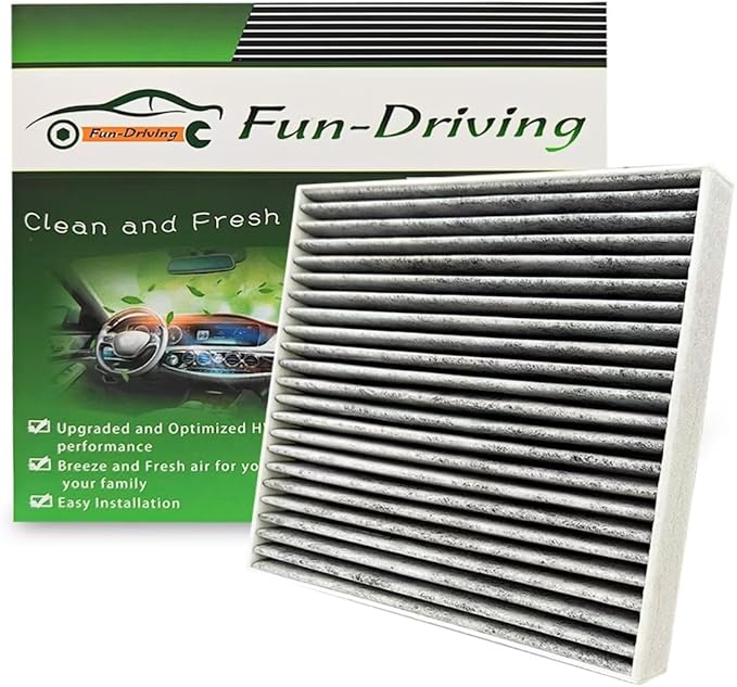 FUN-DRIVING FD12968 Rear Cabin Air Filter for Kia Carnival 2025 2024 2023 2022 97133-R0500 (Size 8.36x7.93x0.79inch,Cabin Filter Location:Rear under the hood)