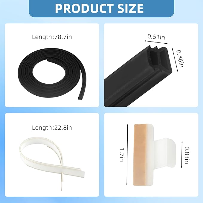 154827601 for Frigidaire Dishwasher Door Seal Gallery Parts Kenmore Electrolux Dishwasher, Seal Replacement Including 809006501 Bottom Door Gasket&154701001 Splash Shield Kit by APPLIANCEMATES