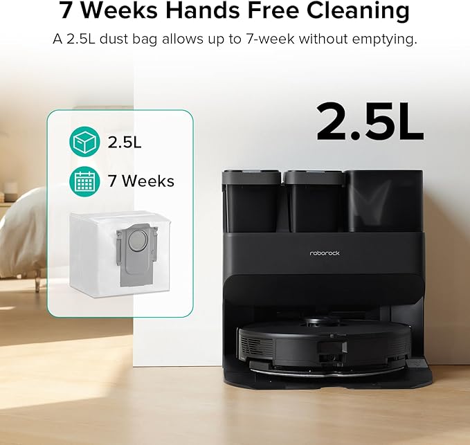 Roborock 6-Pack Disposable Dust Bags for Robot Vacuum Cleaner S8 Pro Ultra, S7 Max Ultra, S7 MaxV Ultra, S8+, Q5 Max+, Q5 DuoRoller+, Q5 Pro+, Q7 Max+, Q8 Max+, Q5 Max+, Q5+, Q10 S5+, Q10 X5+, Q7 M5+
