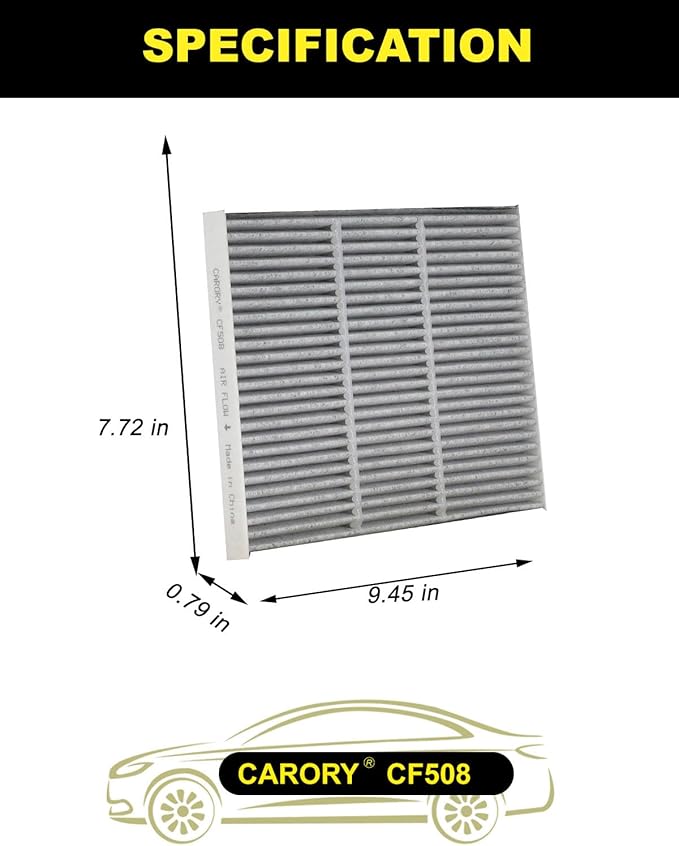 Cabin Air Filter w/Activated Carbon for Kia Niro (2017-2022), Niro EV (2019-2022), Hyundai Ioniq (2017-2019), OE# 97133-0Z000, 97133-G2000, 97133F2100, CF12508, WP2064, CUK24004