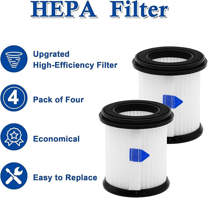 ilovelife 4PCS HEPA Filter with Mesh Filter Replacement for INSE N5S N5T S6T S6P Pro S610/TMA T120 T121 T151 T150 T220 T210 T181 T180 T220 Cordless Vacuum Cleaner, White
