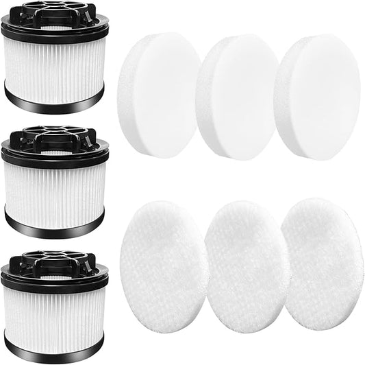 LVAC-200 Vacuum Filter Replacement, Filter Replacement for Levoit LVAC-200 Cordless Stick Vacuum, 3 Pre-Motor Filters 3 Post-Motor Filters, 9 Pack best combination, White