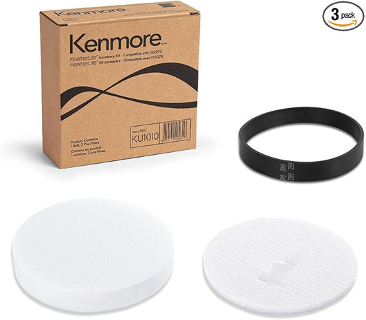 Kenmore KU1010 Pre-filters and Replacement Belt for Bagless Upright Vacuum Lightweight Cleaner DU1275, DU1040