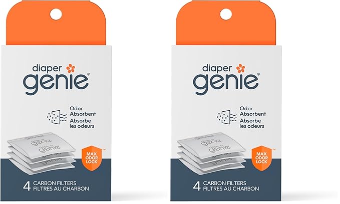 Diaper Genie Playtex Carbon Filter Refill Tray for Diaper Pails, 4 Count (Pack of 2)