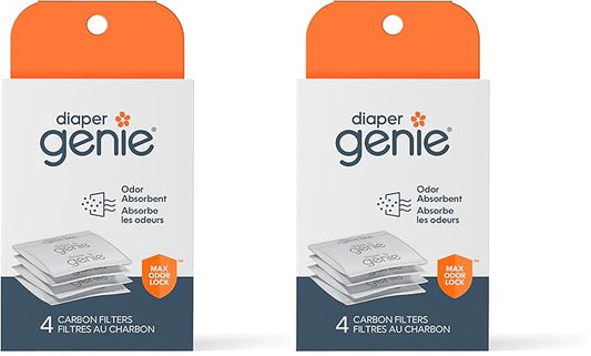 Diaper Genie Playtex Carbon Filter Refill Tray for Diaper Pails, 4 Count (Pack of 2)