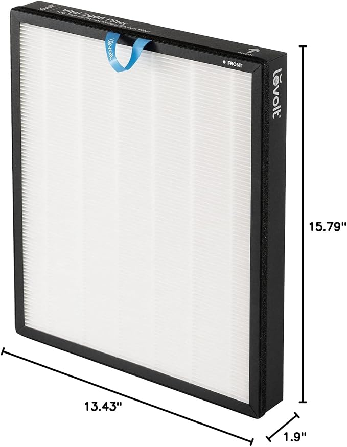 LEVOIT Vital 200S-P Replacement Filter, Genuine Air Purifier Filters, Supports HEPA Sleep Mode, High-Efficiency Activated Carbon for Removal of Pet Dander, Smoke Odor, Allergens, Vital 200S-RF, 1 Pack