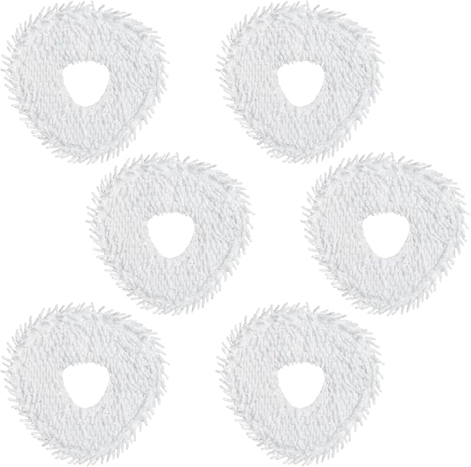 6 Pcs Freo Mop Pads Compatible with for Narwal Freo, Freo Pro, Freo X Ultra, Z Ultra, Freo Z 10, Freo X10 Pro Robot Vacuum Cleaner, Washable and Reusable Mop Pads White