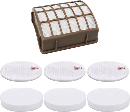 Artraise for Shark Navigator DXL Vacuum Filter Replacement (NV60 NV70 NV80 NV130 NV141 UV420) & Rotator Professional Xl Capacity (NV90 NV95) - XFF80 XHF80, 1 HEPA + 3 Foam + 3 Felt Filters
