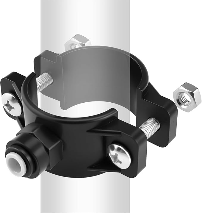 1 Pack 3/8" Quick Connect Drain Saddle Valve, Durable Plastic Hose Pipe Adapter for Under-Sink Reverse Osmosis Systems
