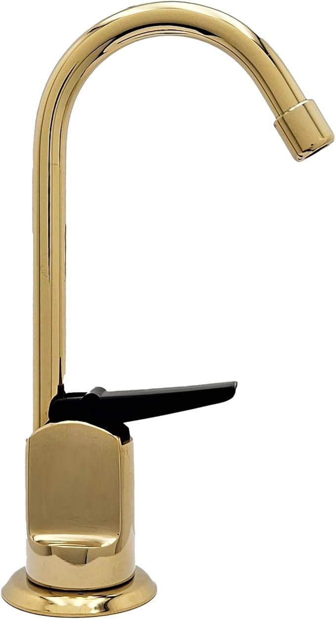 Westbrass D203-NL-01 6" Touch-Flo Style Pure Cold Water Dispenser Faucet, 1 Pack, Polished Brass