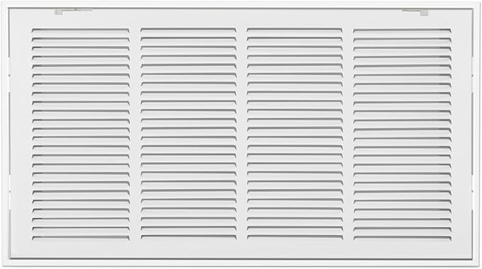 Fancat Return Air Filter Grille for 20x10 Ducts, Steel Vent Cover Grille with Removable Door for 1“ Filters | Suitable for Sidewall & Ceiling | White Coating | Outer Dimensions: 22 5/8” W x 12 5/8" H