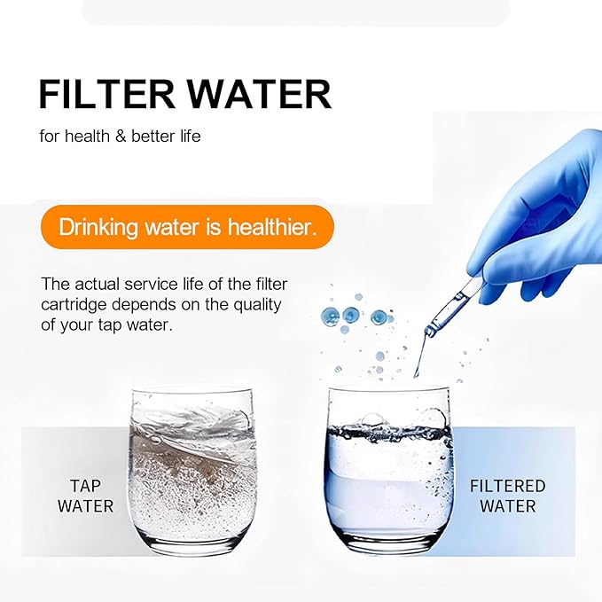 Water Filter for Sink Faucet Extender - 2 Mode 1080° Rotating Swivel Faucet Aerator - Bathroom Sink Sprayer Attachment for Faucet with Stretchable Hose - 5pcs Cartridges Reduce Heavy Metal