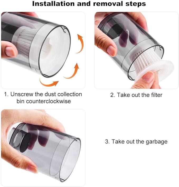 Vacuum Cleaner With Washable Filter Cartridge Replacement Set For Common Models, Strong Suction For Home