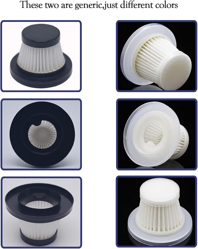 6-Pack LT-117C HEPA Filter Replacement: ONLY for KMM LT-117C Handheld Car Vacuum Cleaner (Blue Body)