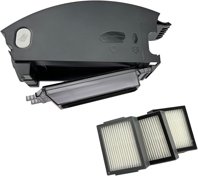 Goodsby Dust Bin Dirt Canister For iRobot Roomba E5 E6 i1 i2 i3 i4 i5 i6 i7 i8 j5 j6 j7 j8 j9 Series Robot Vacuum Cleaner Dustbin Replacement Part + 3 Extra HEPA Filters