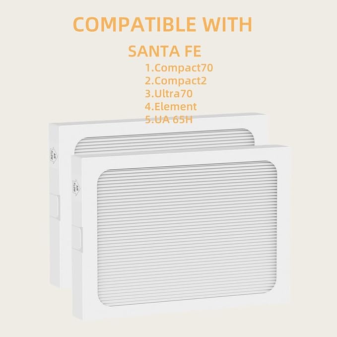 9 x 11 x 1 MERV 13 Replacement Dehumidifier Filter Compatible with Santa Fe Compact70, Ultra70, Element, Compact2, UA 65H dehumidifier Models, 2Pack
