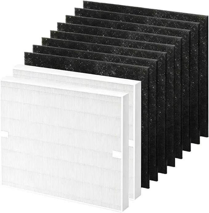 AP-1512HH Filter Compatible with Coway Airmega AP-1512HH and 200M Air Purifier, AP-1512HH-FP, AP-1518R, AP-1519P, Compared to Part # 3304899, 2 True HEPA + 8 Carbon Filters