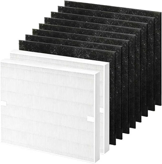 AP-1512HH Filter Compatible with Coway Airmega AP-1512HH and 200M Air Purifier, AP-1512HH-FP, AP-1518R, AP-1519P, Compared to Part # 3304899, 2 True HEPA + 8 Carbon Filters