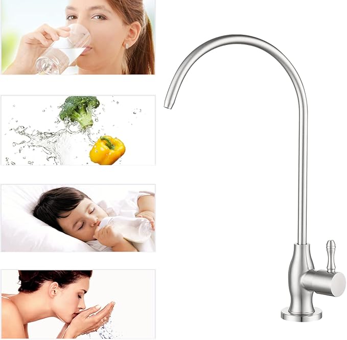Drinking Water Faucet, for Under Sink Water Filter System Kitchen Bar Sink Drinking Water Faucet, Drinking Water Dispenser Brushed Nickel