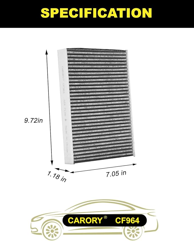 Cabin Air Filter w/Activated Carbon for Toyota Tundra (2022-2025), Tacoma (2024-2025), Sequoia (2023-2025), Lexus LX600(2024-2025), GX550(2024-2025) and More, OE# 87139-60030, CF12964