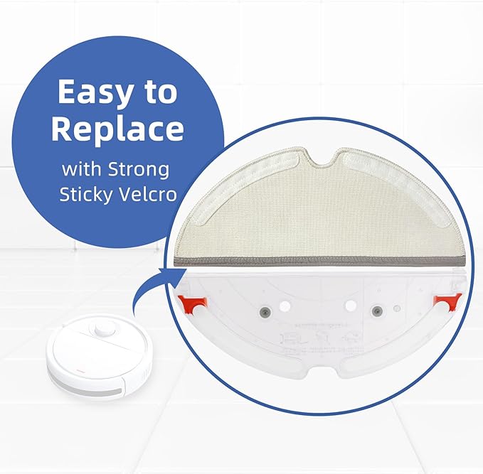 Replacement Spare Microfiber Mop Cloth Pad Compatible With Roborock Q7 Max, Q8 Max, Q5 Pro, S5 Max, E4, E5, S5, S6, S6 Pure, S6 MaxV, Q5, Q5 Pro+, Q7 And Q8 Max+ Vacuum Robots 4 Pcs Refill Kit