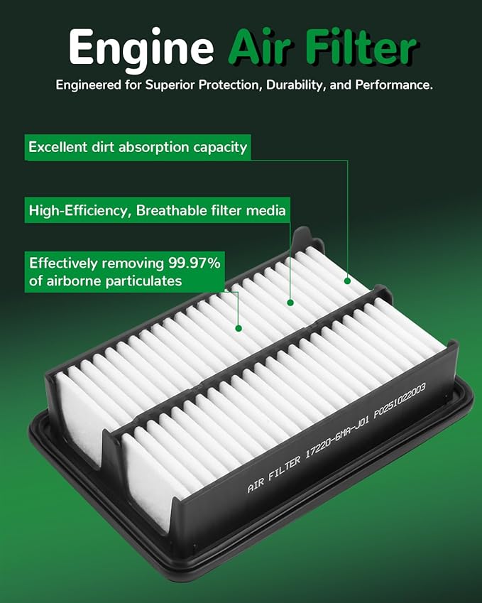 Engine Cabin Air Filter for CRV CR-V Hybrid 2023-2025, Accord Hybrid 2023-2025, Civic Hybrid 2025, Replace 17220-6MA-J01, 80292-TF0-G01 (Only for 2.0L Hybrid)