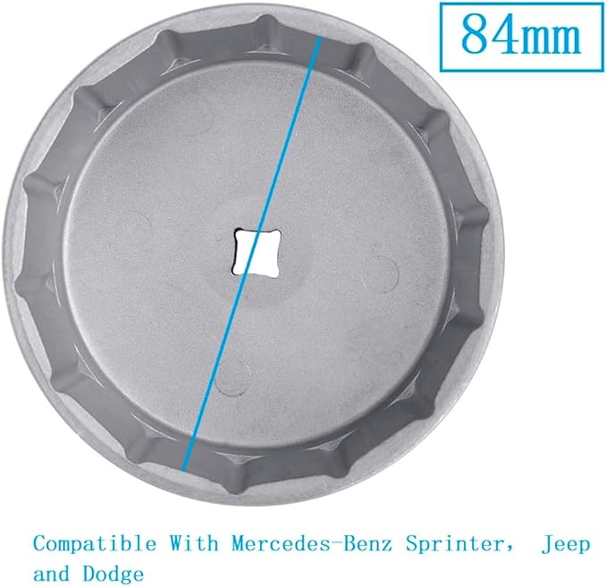 Oil Filter Wrench for Mercedes-Benz Sprinter Jeep and Dodge. 84mm 14Flutes Oil Filter Cap Socket Removal Tool for Changing Oil